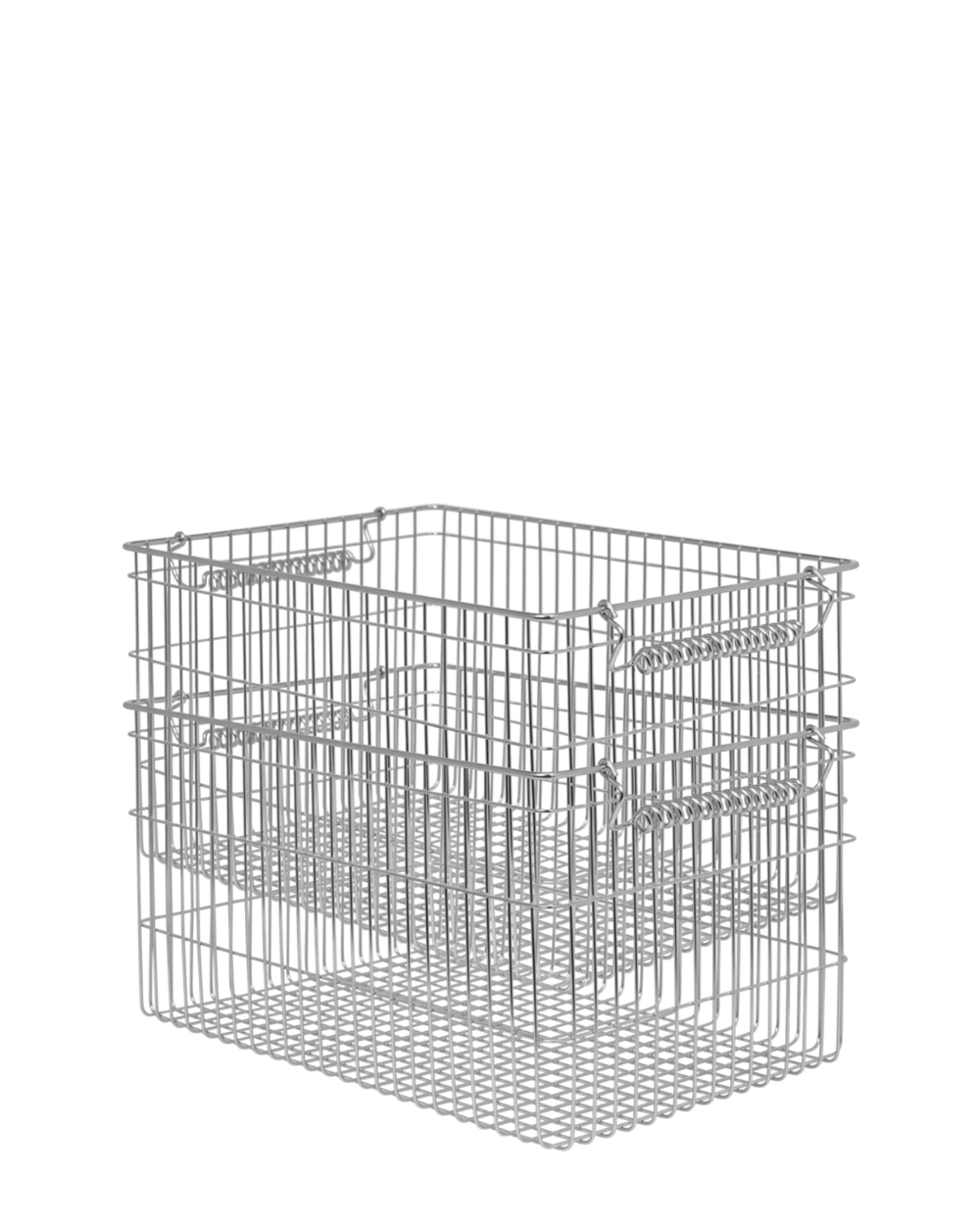 Cala Stackable Baskets, Set of 2, Stainless Steel by ferm LIVING
