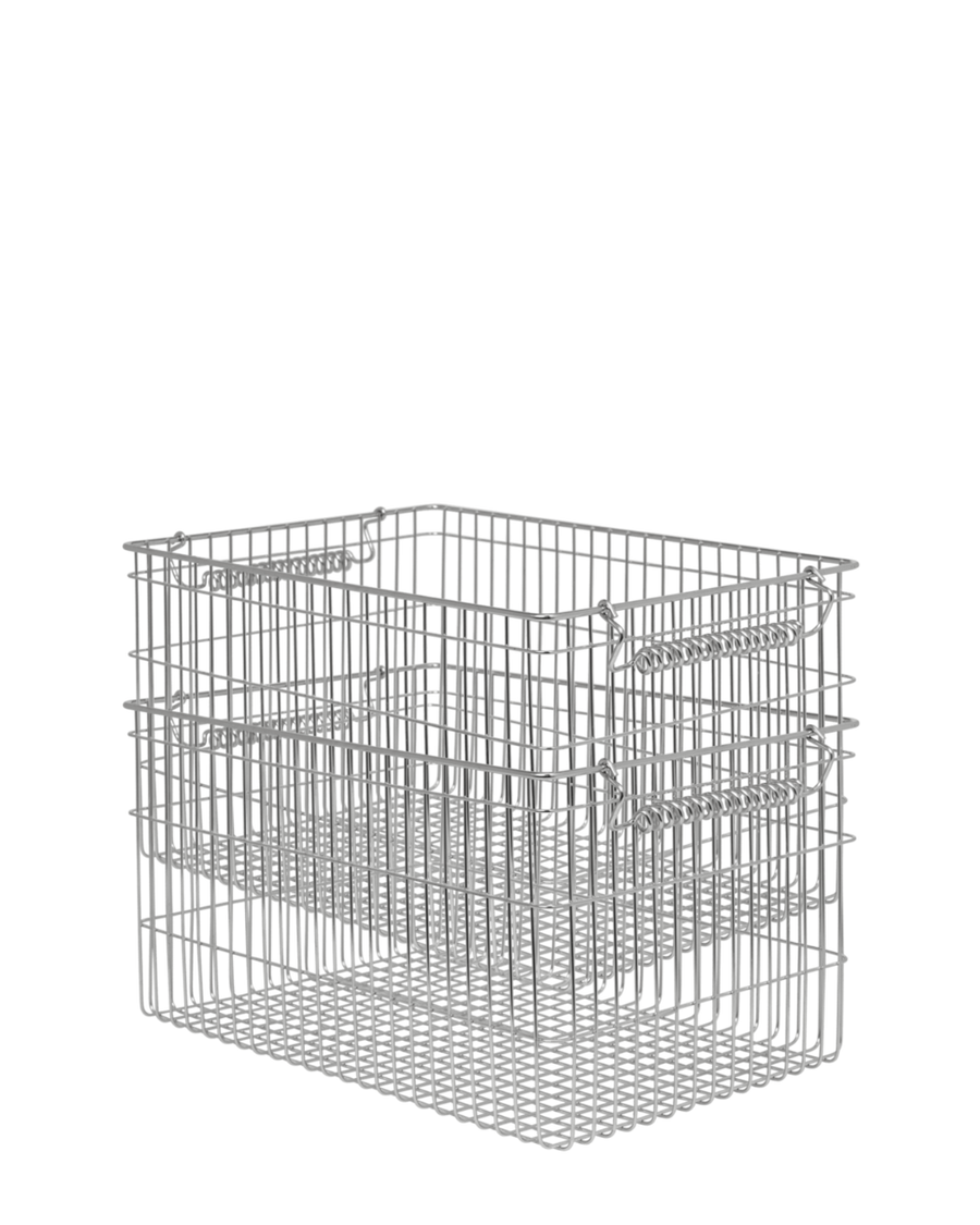 Cala Stackable Baskets, Set of 2, Stainless Steel by ferm LIVING