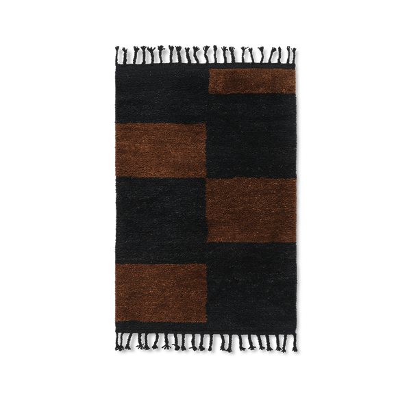 ferm LIVING | Mara Knotted Rug Small - Black/Chocolate