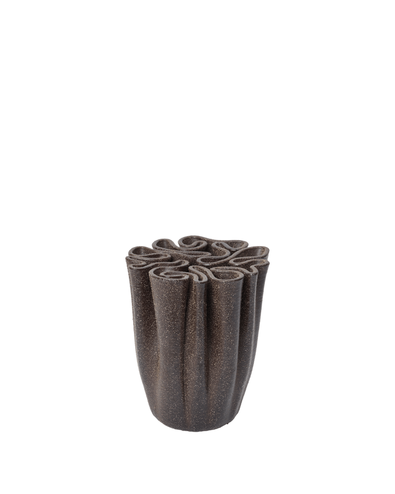  Dedali Vase, Medium / H18, Dark Brown by ferm LIVING 