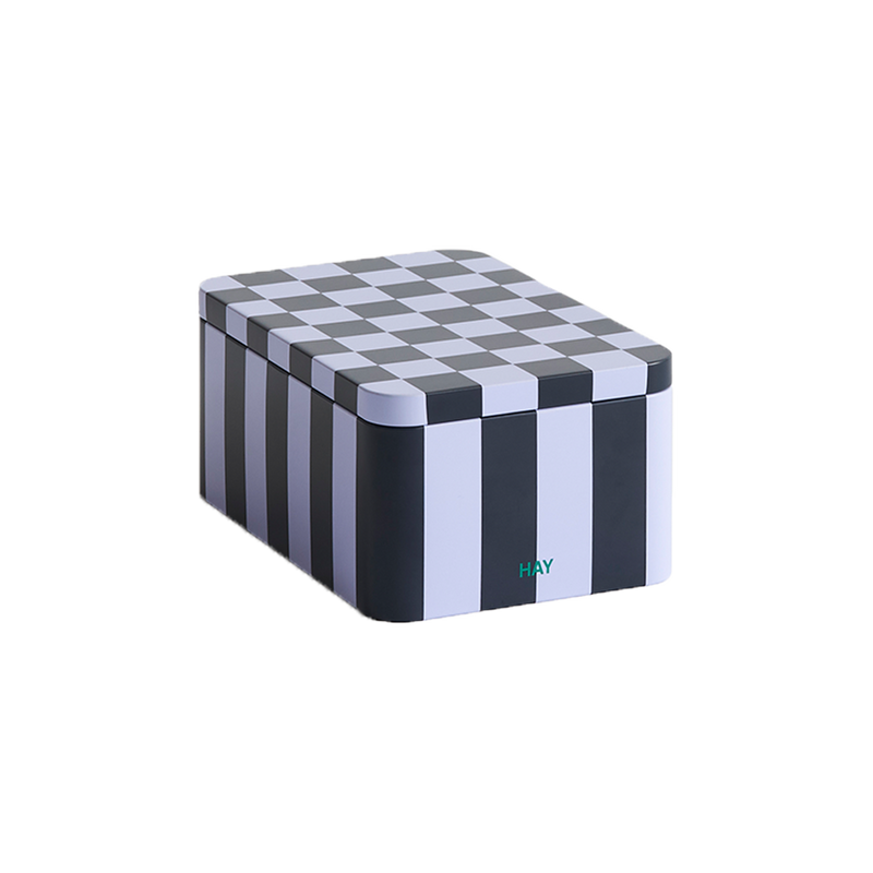  Tin Container, Small, Dark Blue & Lavender by HAY 