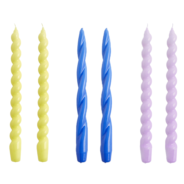 HAY |  Candle Long Mix Set of 6 - Lemonade Sky Blue Lilac