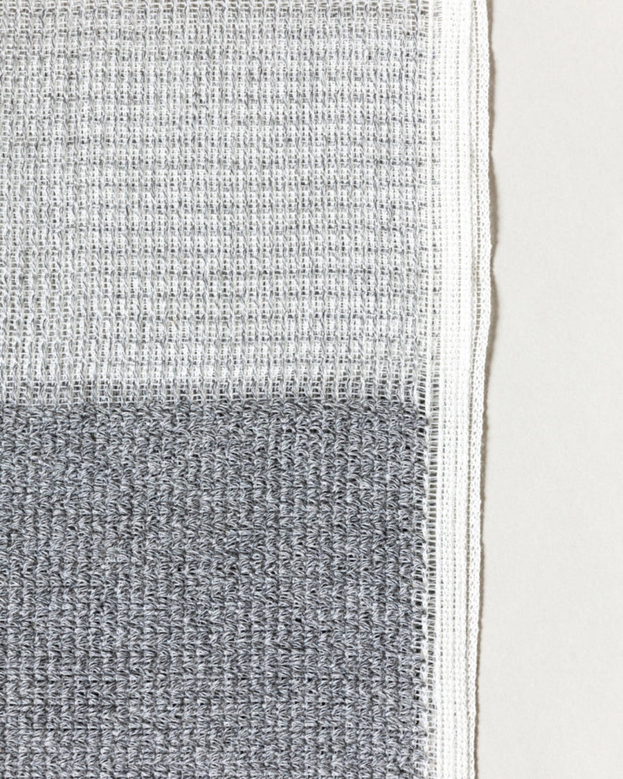 Binchotan Charcoal Body Scrub Towel by Morihata, close-up of the woven texture