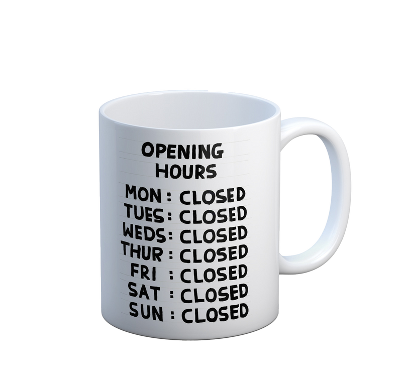 David Shrigley | Opening Hours Mug