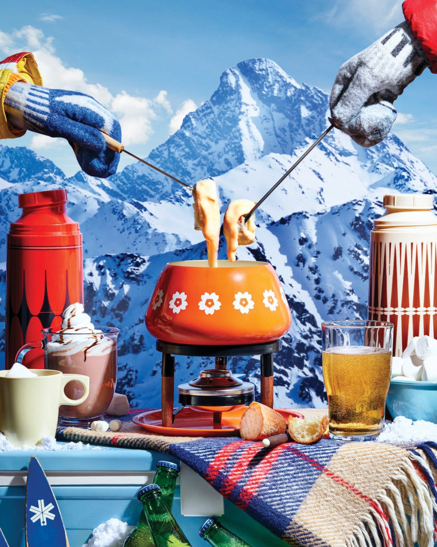 Completed Piecework Après-Ski jigsaw puzzle of a mountain scene