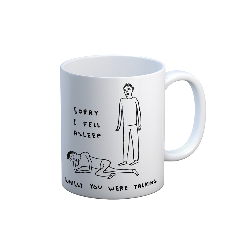 David Shrigley | Fell Asleep Talking Mug