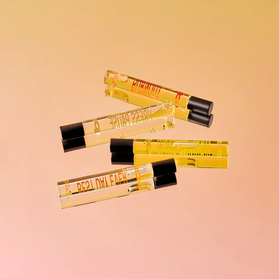 Best Day Ever Roll On Therapist, Aromatherapy Fragrance by ede, on a peach background