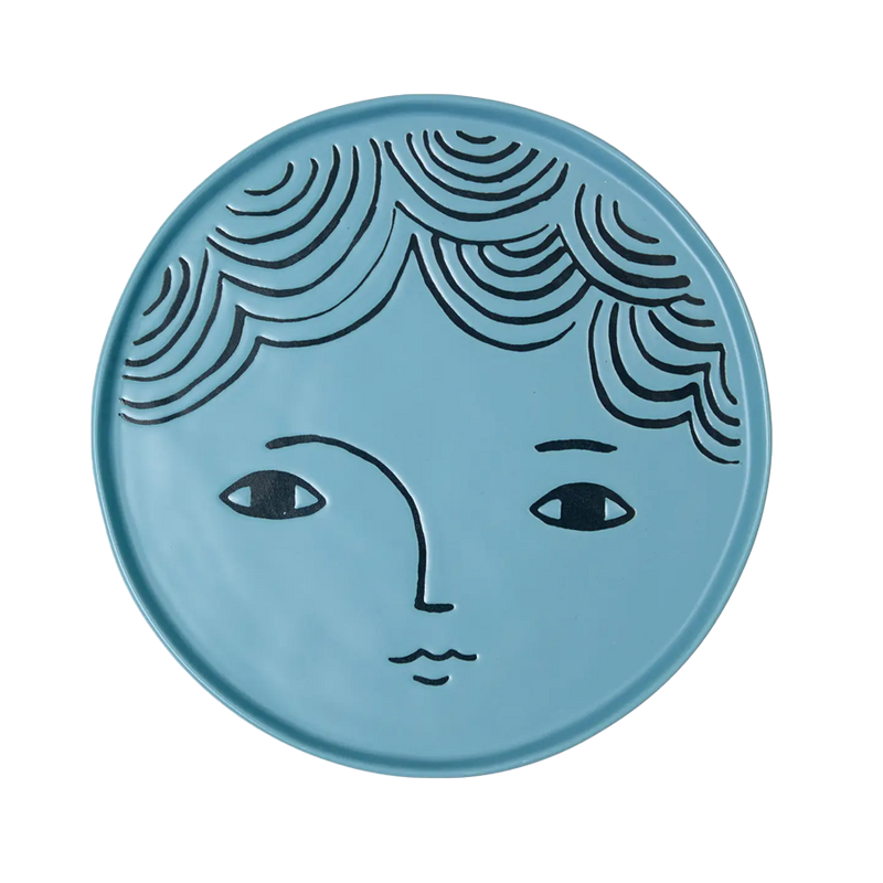 Donna Wilson | Ceramic Face Side Plate - Blue