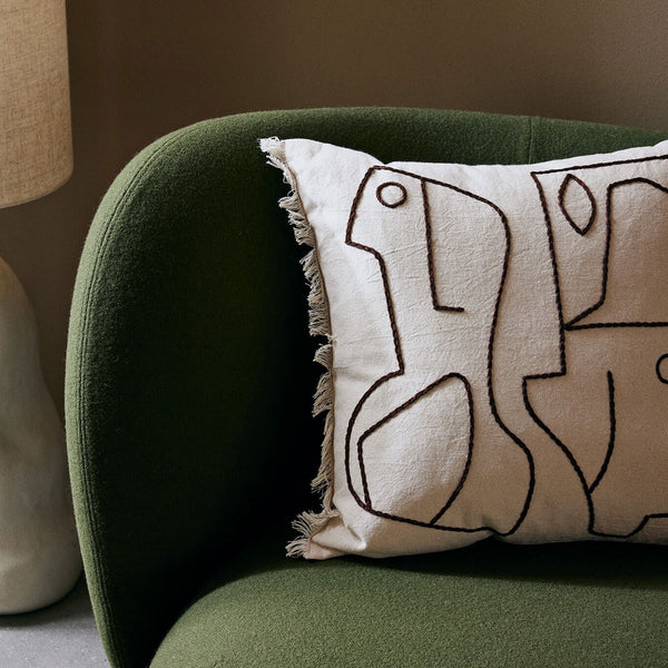 ferm LIVING | Figure Cushion - Off White / Coffee