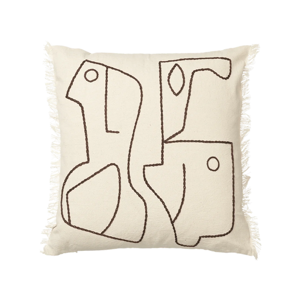 ferm LIVING | Figure Cushion - Off White / Coffee