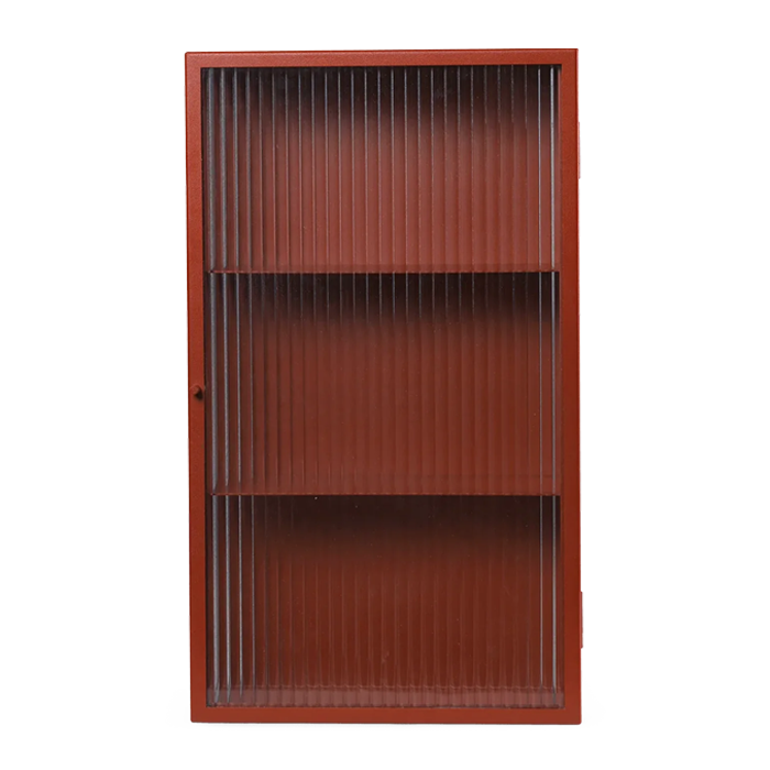 Haze Wall Cabinet, Reeded Glass, Oxide Red by ferm LIVING