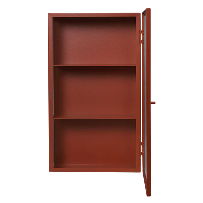 Haze Wall Cabinet, Reeded Glass, Oxide Red by ferm LIVING