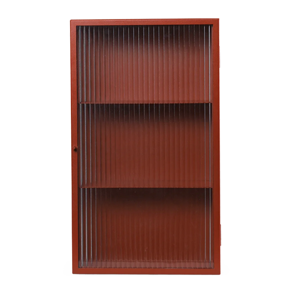ferm LIVING | Haze Wall Cabinet - Reeded Glass - Oxide Red