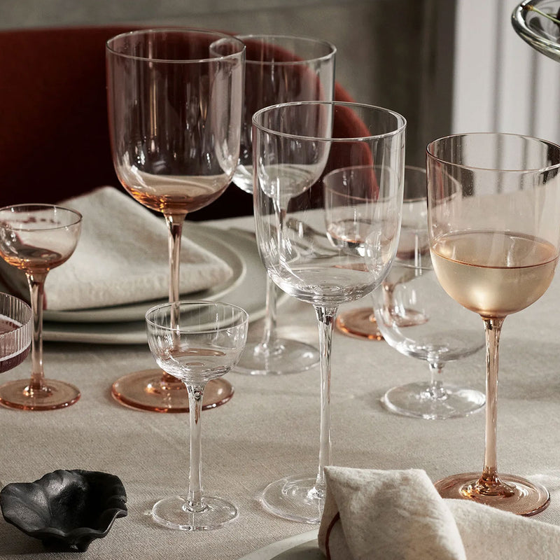 ferm LIVING | Host White Wine Glasses - Set of 2 - Blush Pink