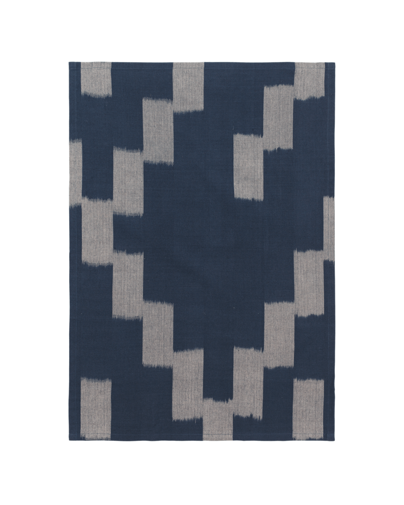  Ikat Tea Towel, Ink Blue/Parchment by ferm LIVING 
