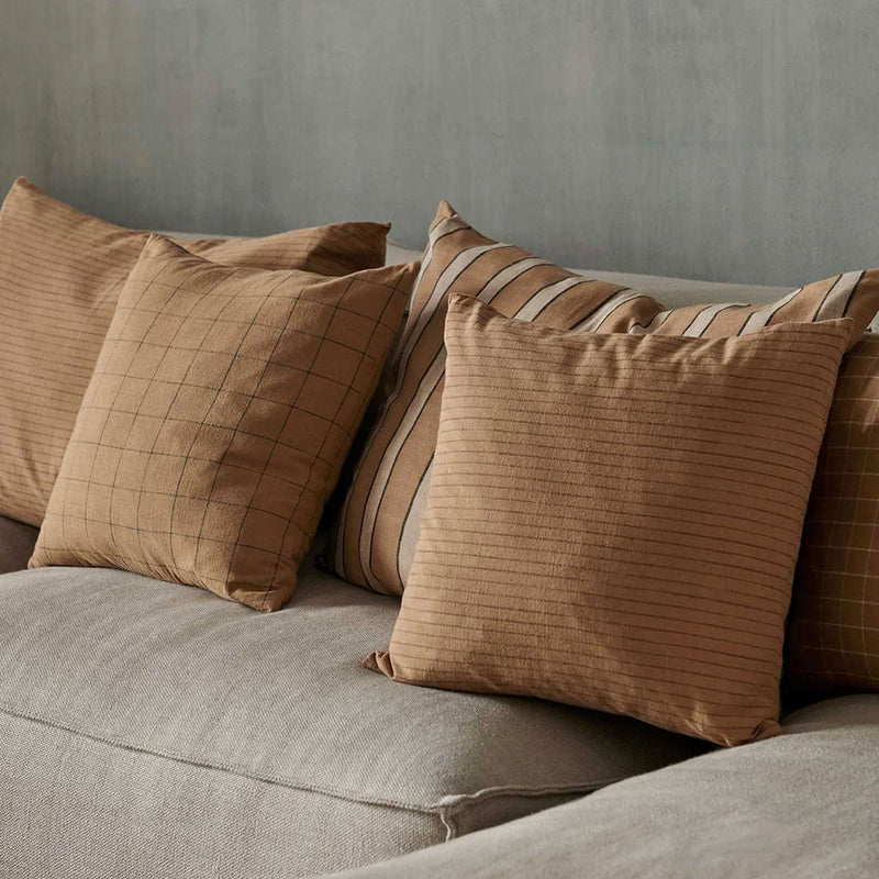 ferm LIVING | Brown Cotton Cushion - Lines