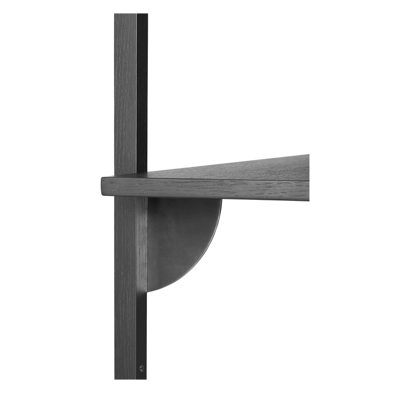 ferm LIVING | Sector Shelf Triple Narrow - Black Ash / Black Brass