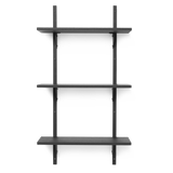 ferm LIVING | Sector Shelf Triple Narrow - Black Ash / Black Brass