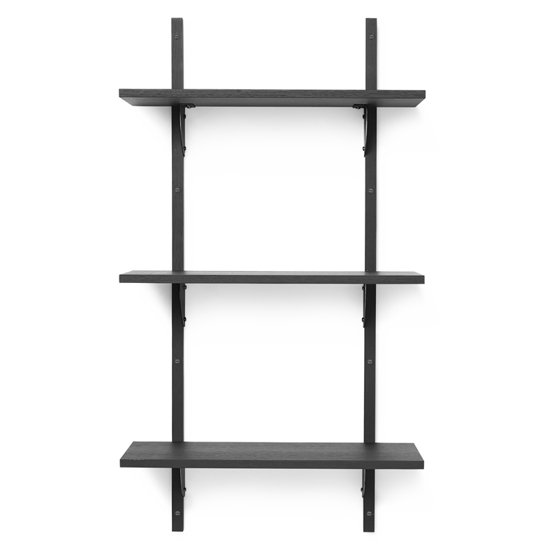 ferm LIVING | Sector Shelf Triple Narrow - Black Ash / Black Brass