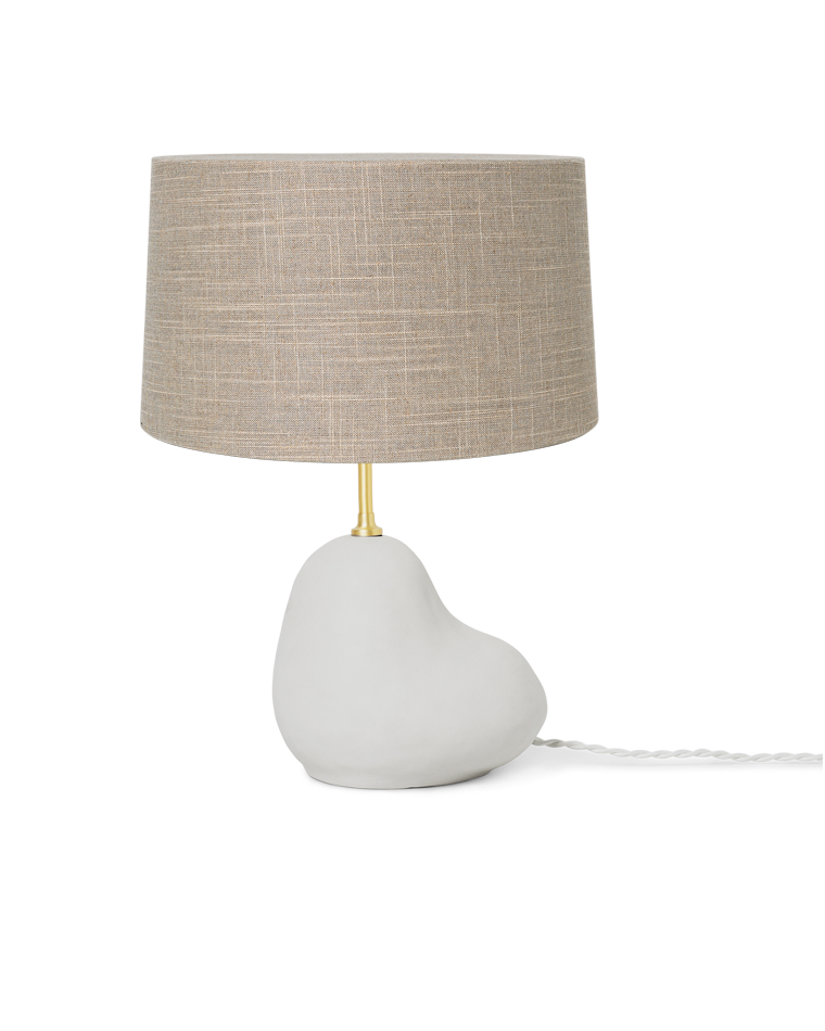 Hebe Table Lamp - Small, off-white base and sand shade