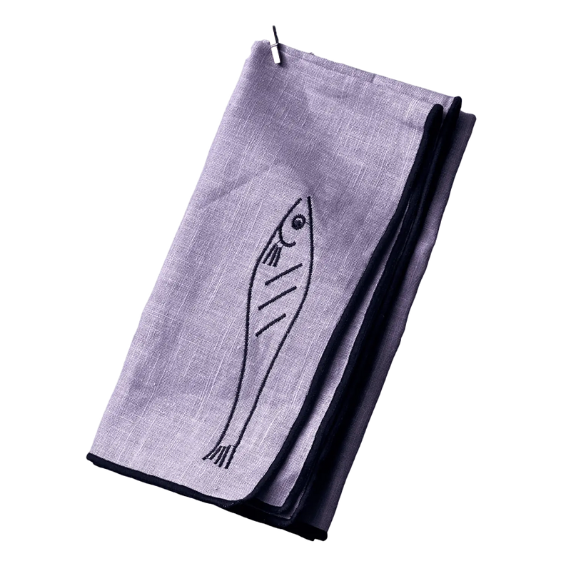 MÆGEN | Linen Blend Napkins - Set of 2 - Fish