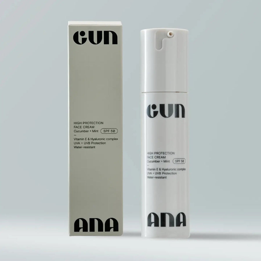 Face Cream Spf 50, 50mL by Gun Ana, beside its box