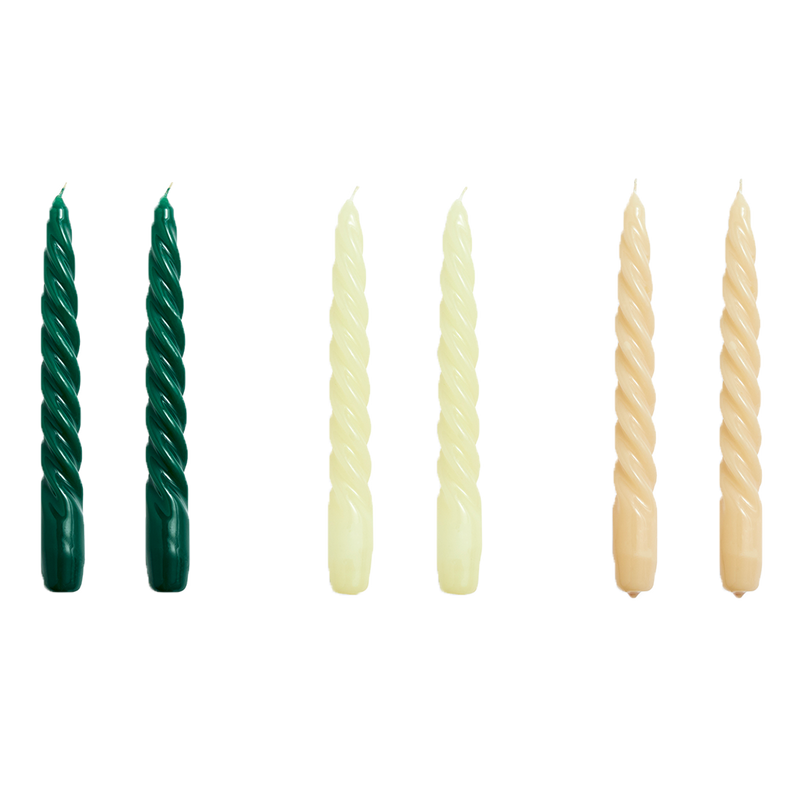 HAY | Twist Candle Set of 6 - Green, Citrus and Beige