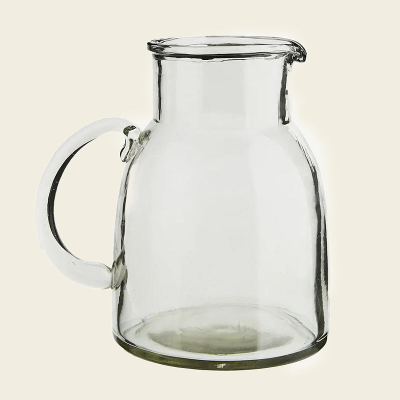 Madam Stoltz | Glass Jug With Handle - Clear