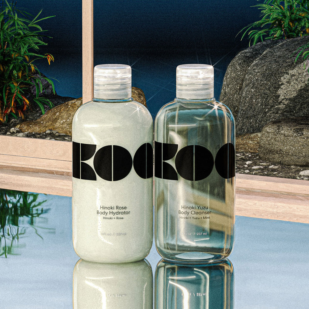 Hinoki Rose Body Hydrator, 8 FL/oz by Koa, with a pool view