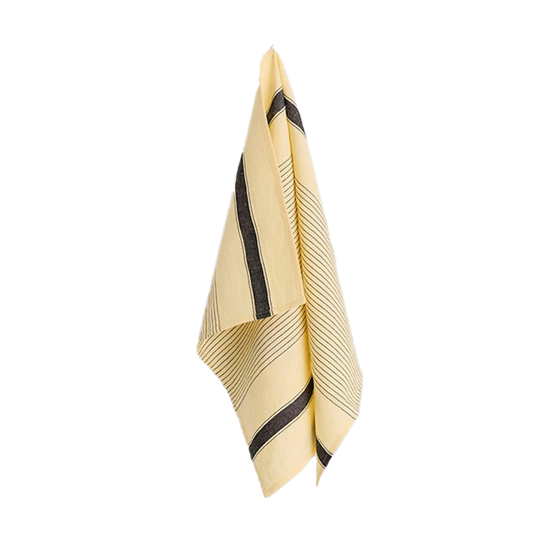  Linear Tea Towel, Soft Yellow by HAY 