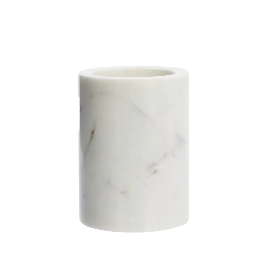 Round Marble Jar, White by Madam Stoltz