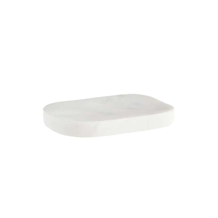 Oval Marble Soap Dish, White by Madam Stoltz