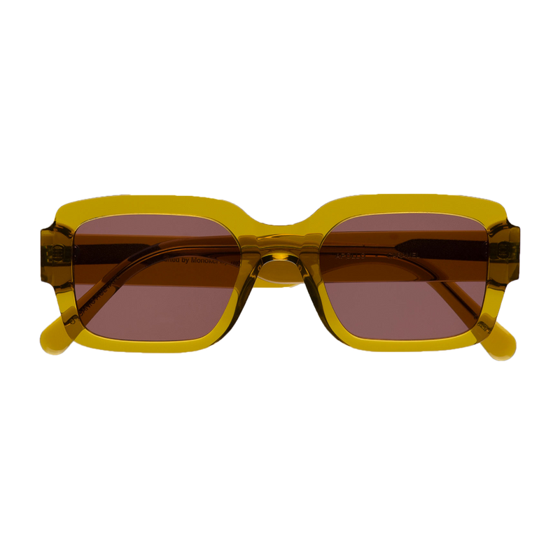 Monokel Eyewear | Apollo Caramel Frame - Pink Solid Lens