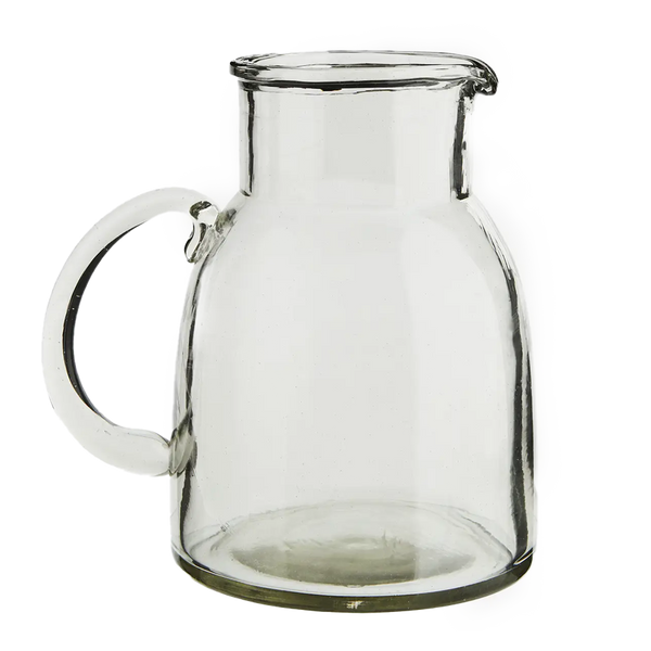 Madam Stoltz | Glass Jug With Handle - Clear