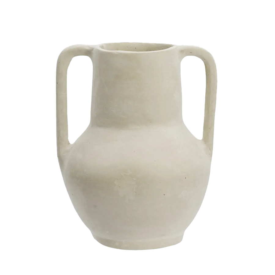 Paper Mache Vase, Natural white by Madam Stoltz