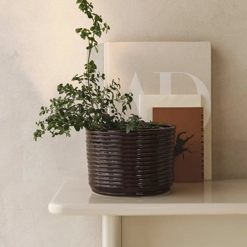 ferm living plant pot ferm LIVING | Corduroy Pot - Carob Brown