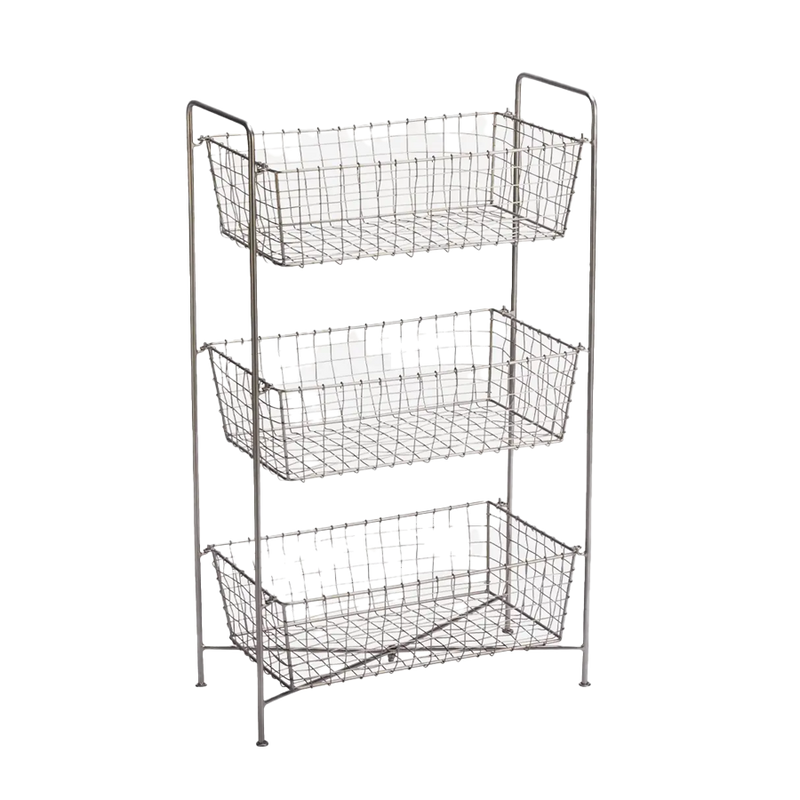 Madam Stoltz | Iron Rack With Baskets - Steel