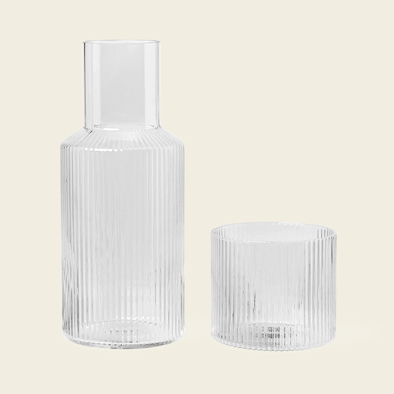 ferm LIVING | Ripple Carafe Set - Small - Clear
