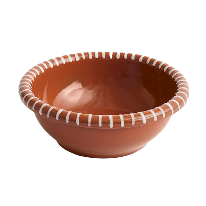  Barro Salad Bowl, Large, Natural With White Stripes by HAY 