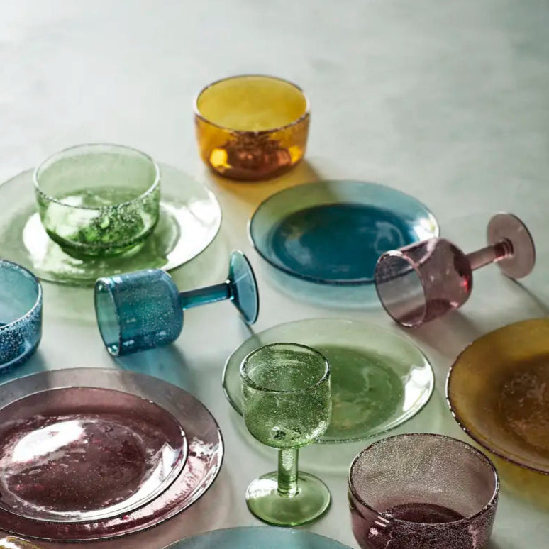 Madam Stoltz | Coloured Glass Bowl - Amber