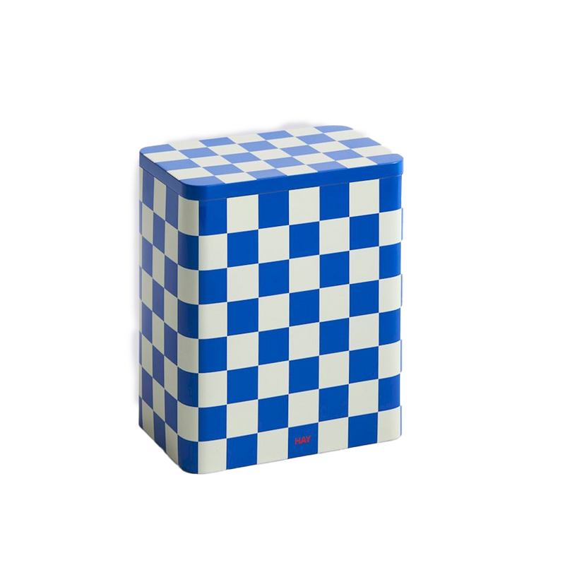  Tin Container, Large, Blue and Off-White by HAY 