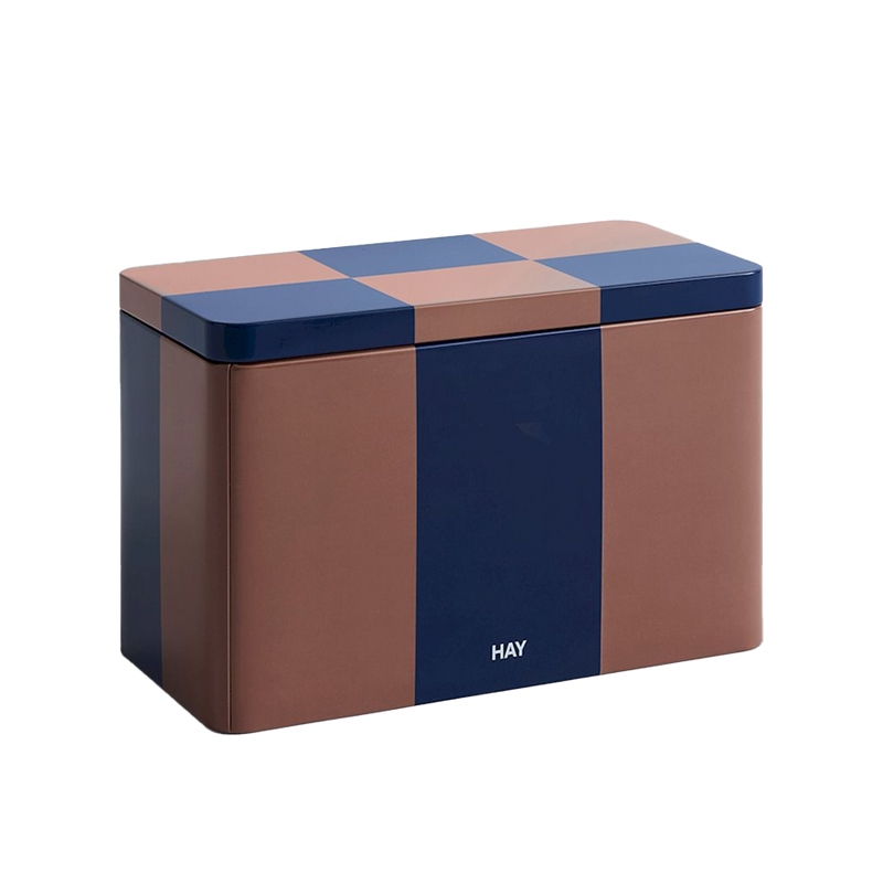 HAY | Tin Container - Medium - Brown and Blue
