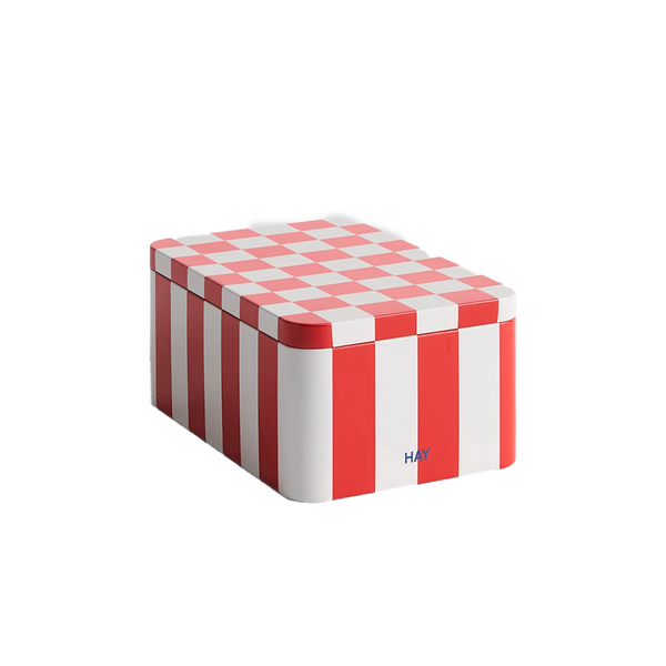 HAY | Tin Container - Small - Red & Off-White