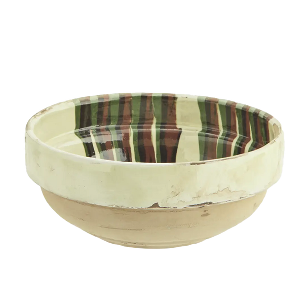 Madam Stoltz | Earthenware Bowl - Hand Painted Cream