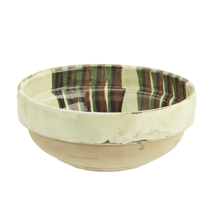 Madam Stoltz | Earthenware Bowl - Hand Painted Cream