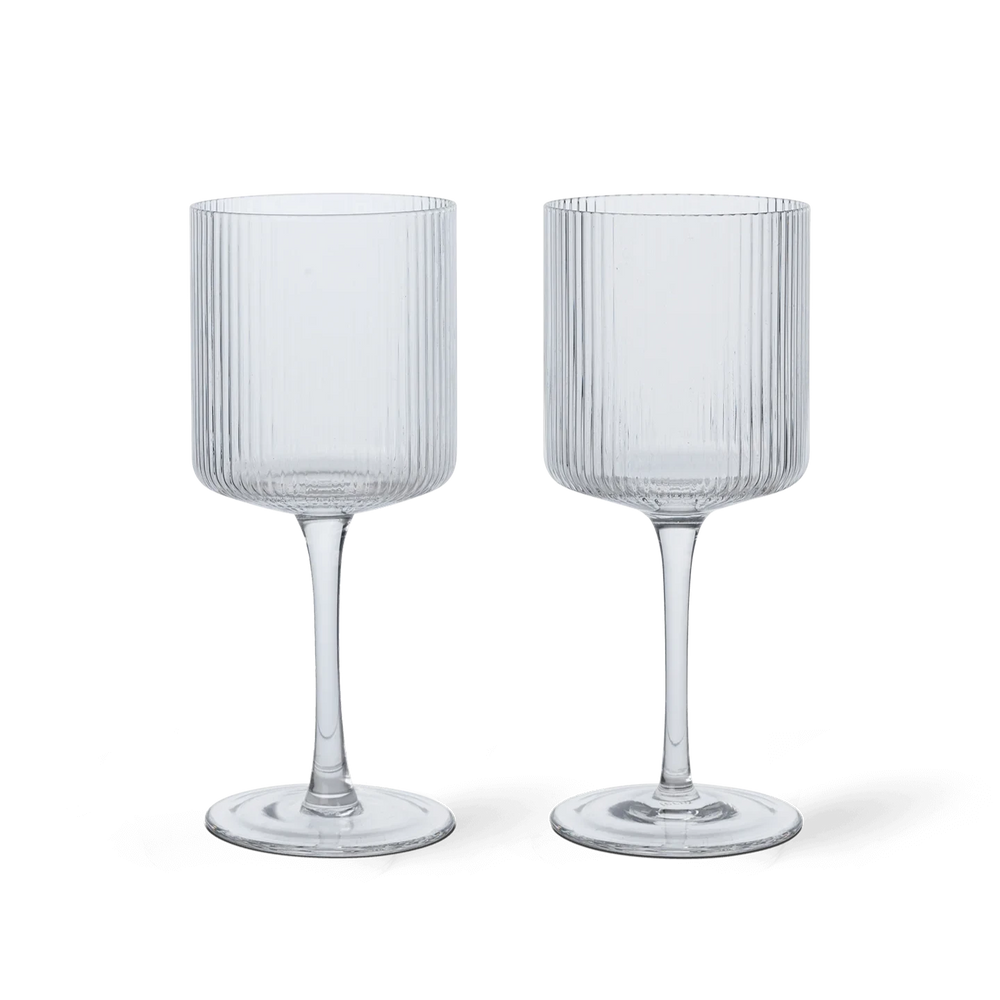 Ripple White Wine Glasses, Set of Two, Clear by ferm LIVING