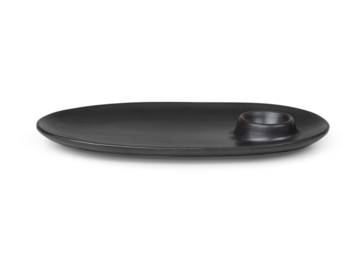 Flow Breakfast Plate, Black by ferm LIVING