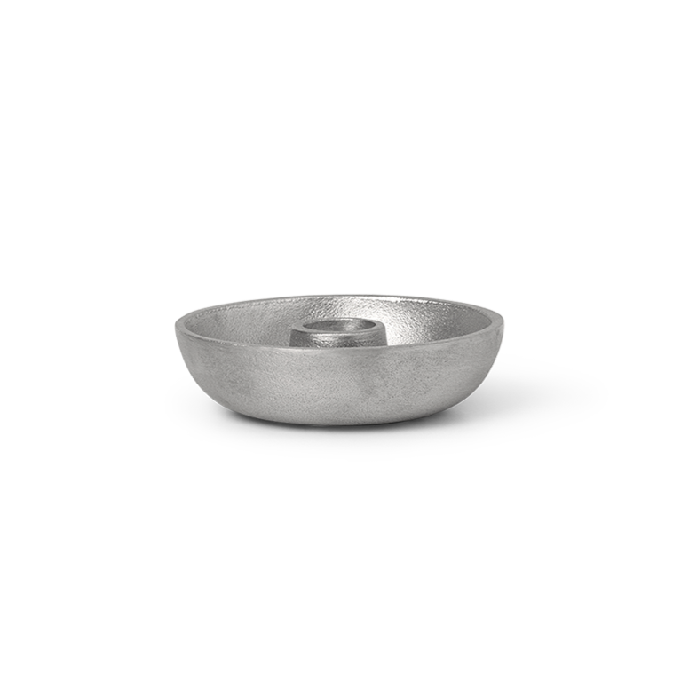 ferm LIVING Bowl Candle Holder Single Aluminium Earl of East