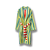 Dusen Dusen | Cotton Terry Bathrobe - Lime Stripe