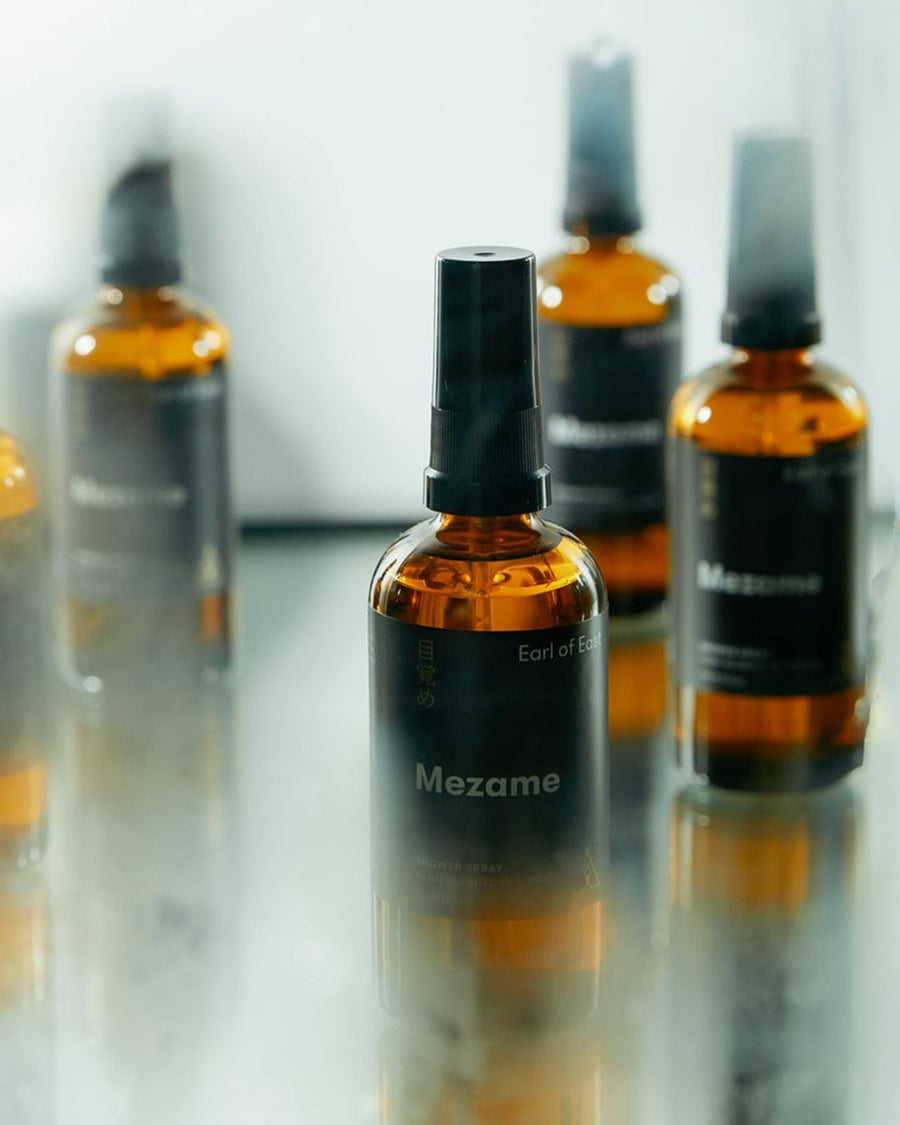 Mezame Shower Spray, 100ml by Earl of East, in a range of sizes in a bathroom